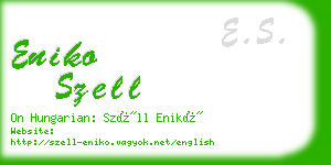 eniko szell business card